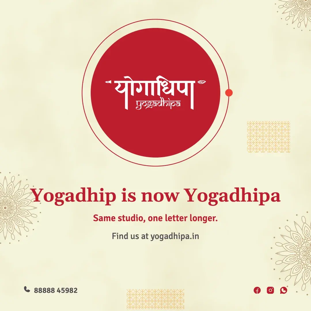 Post: Yogadhip is now Yogadhipa, the new wordmark in white on a crimson circle.