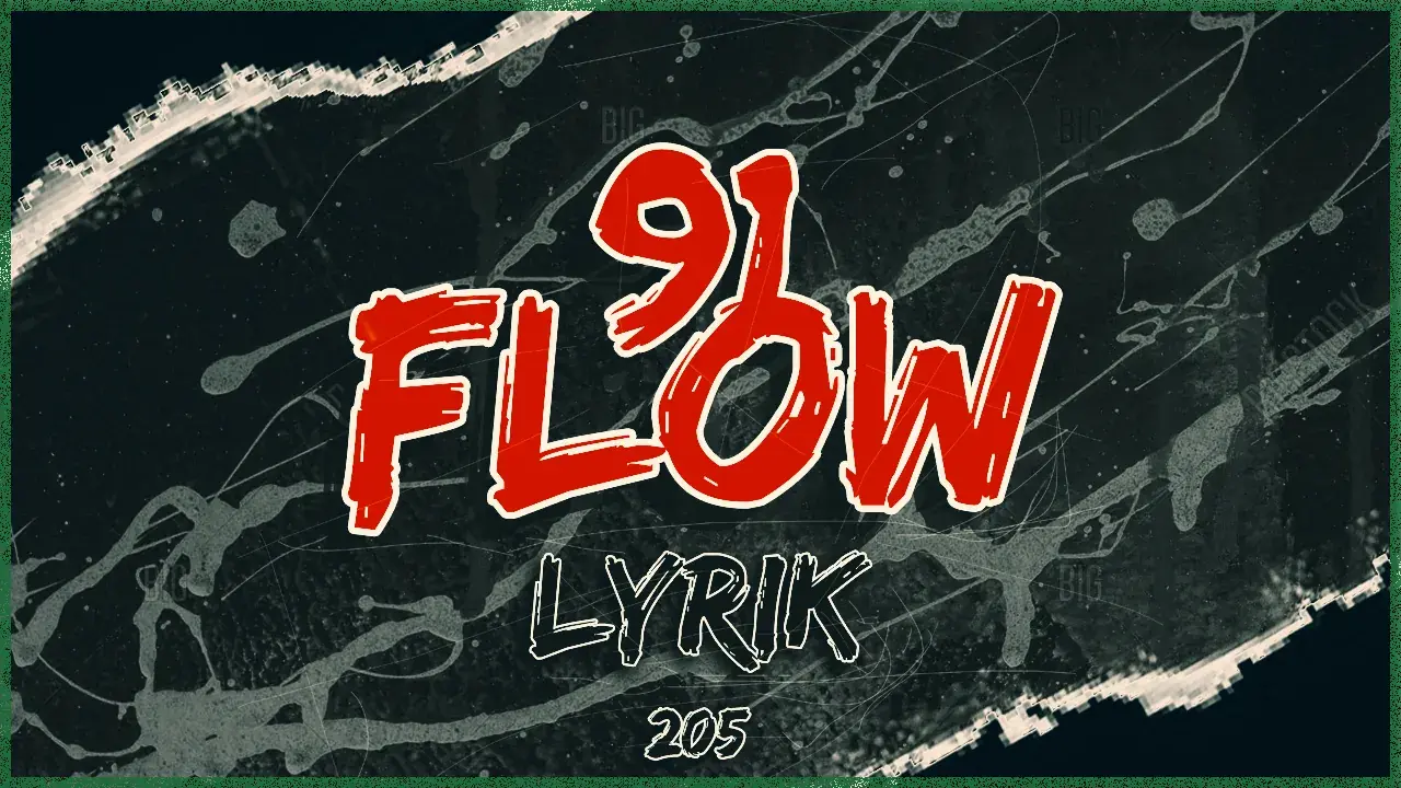 The 91 Flow thumbnail: the brush title over the cracked paint, widened, in a thin green frame.