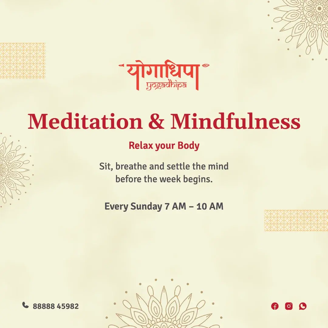 Post: Meditation & Mindfulness, set in the centre with mandalas at the corners.